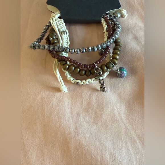 Bohemian Multi-Color Beaded Love Bracelet Set NWT - Picture 2 of 5